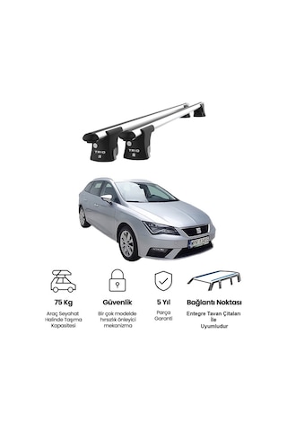 Trio-ıı Seat Leon Kombi 2012 Ve Sonrası Uyumlu Kilitli Ara Atkı 120cm Port Bagaj Tavan Barı
