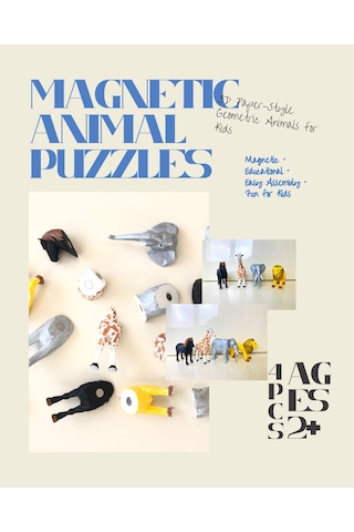 Montessori Manyetik Puzzle - Mıknatıslı Eğitici Hayvan 3d Yapboz Diğer
