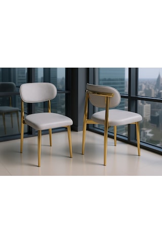 Sergama Tekli Gold Polo Sandalye Altın - Gri