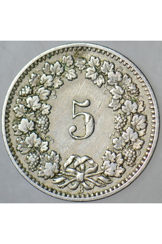 İsviçre 5 Rappen 1885.