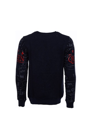 Wessi Lacivert Taşlı Desenli Sweatshirt Lacivert