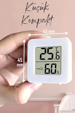 Lexroo Mini Sıcaklık Nem Ölçer Lcd Ekranlı Oda Termometre Duvara Takılabilen Masaüstü Isı Göstergesi