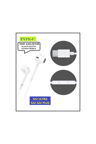 Galaxy Uyumlu S22 Ultra S22 S22 Plus Kulaklık Type C Kulaklık Kablolu Tak Çalıştır Diğer