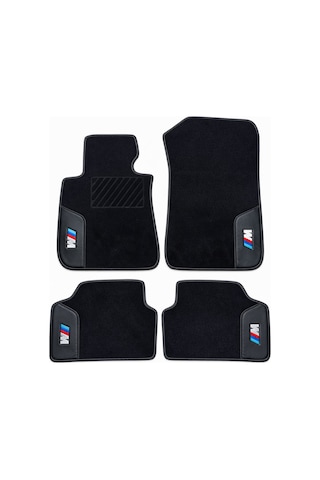 Ruby/ Nakışlı Siyah Deri Desen Oto Halı Paspas Bmw 1 F20/ F21- 2011 - 2019
