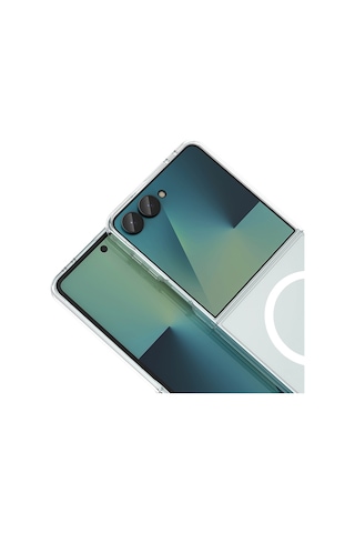 Samsung Galaxy Uyumlu Z Flip 8 Kılıf Magsafe Kamera Ve Lens Korumalı Sert Pc Lüx Kapak Şeffaf