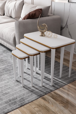 Hilal 4 Lü Mdf Lam Zigon Sehpa Takımı Ahşap