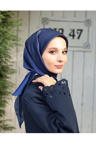 Bushu Degrade Twill Eşarp Lacivert