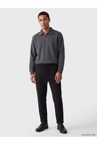 Lcw Vision Gri Polo Yaka Erkek Sweatshirt