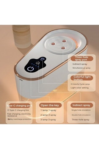 Novahub 2.2l Taşınabilir Ultrasonik Nemlendirici - Esansiyel Yağ Difüzörü, 3 Sis Seviyesi, Sessiz Çalışma, 15 Saat Pil Ömrü