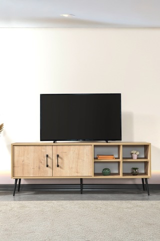3608 Şile Metal Ayaklı Metal Kulplu 160 Cm Tv Ünitesi Safir Safir