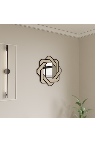 Dekoratif Modern Pleksi Aynalı Ahşap Duvar Dekoru Beyaz