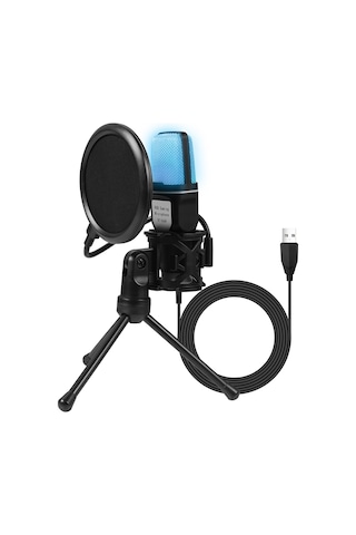 Lemestar Rgb Işıklandırmalı Usb Bilgisayar Mikrofonu - Oyun, Müzik Ve Video İçin Çok Renkli Mikrofon