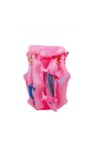 Pembe Desenli 3-7 Yaş Havuz Ve Deniz Can Yeleği Yüzme Öğrenme Pembe