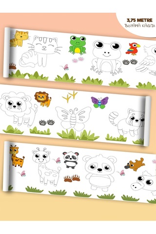 3,75 Metre Rulo Boyama Kağıdı Bebek Ve Çocuklar Için Eğitici Aktivite Karışık