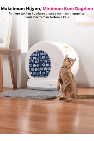 C10 Pro Uyumlu Kedi Tuvaleti Perdesi Kum Dağılım Önleyici Mıknatıslı Giriş, Premium Kumaş