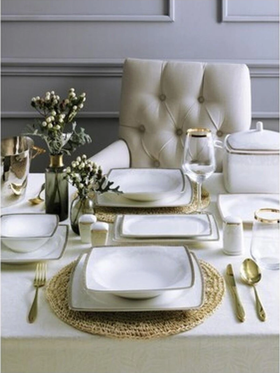 Pierre Cardin Margie 60 Parça 12 Kişilik Yemek Takımı Süt Beyazı