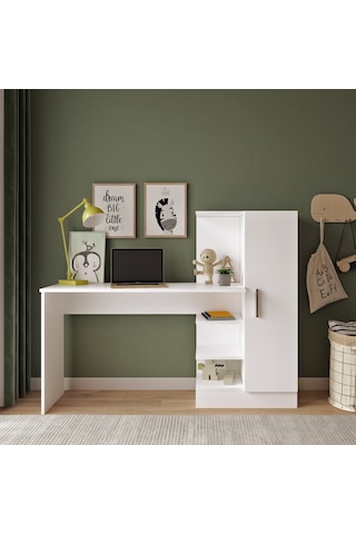 Robinhome Robin Home Arthur Kitaplıklı Çalışma Masası Beyaz