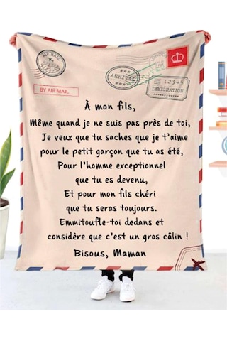 Homyl Battaniye Harf Baskılı Yorganlar Flanel Stil-2-150x200cm Stil 2 150x200cm Çok Renkli