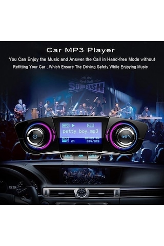 Homyl Yeni Kablosuz Handsfree Arama Araç Kiti Fm Verici Araba Mp3