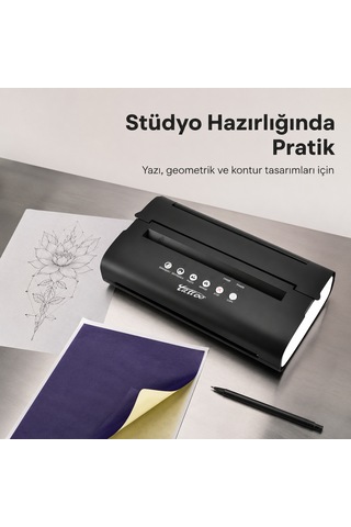 Thermal Tattoo Copier Prt5 Mt200 Dövme Stencil Termal Yazıcı Siyah