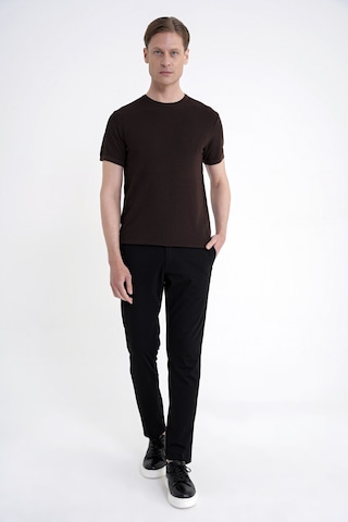 Efor Comfort Fit Rayon Karışımlı Kahverengi Bisiklet Yaka Tişört Ts 925