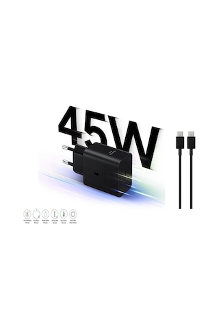 Samsung Galaxy A73 Uyumlu Type-c Ultra Hızlı Şarj Cihazı 45w 3.0 Amper Şarj Seti