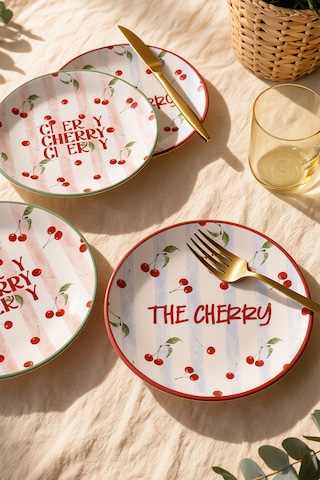 Keramika Cherry Ege Pasta Tabağı 20 Cm 4 Adet 23950-51 Çok Renkli