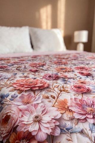 Renkli Bahçe 5d Çok Amaçlı Çift Kişilik Baskılı Pike & Yatak Örtüsü 200x220 Cm Çok Renkli