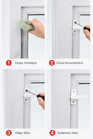 Çocuk Pencere Emniyet Kilidi Vidalı Pvc Pimapen Güvenlik Kilidi
