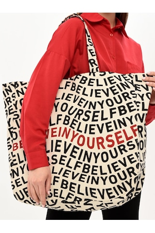 Çınar Bez Çanta Bagg Belive İn Yourself Baskılı Bez Çanta - Standart