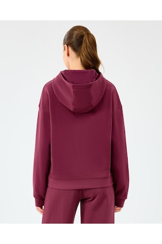Skechers W Essential Hoodie Sweatshirt Kadın Bordo Sweatshirt S2610013-3877 Bordo