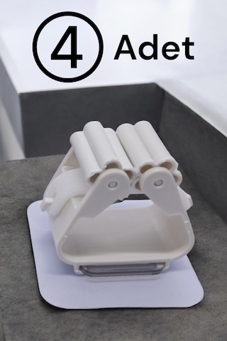 4 Adet Duvara Monte Mop Paspas Tutucu Askı Yapışkanlı Askı Çok Renkli