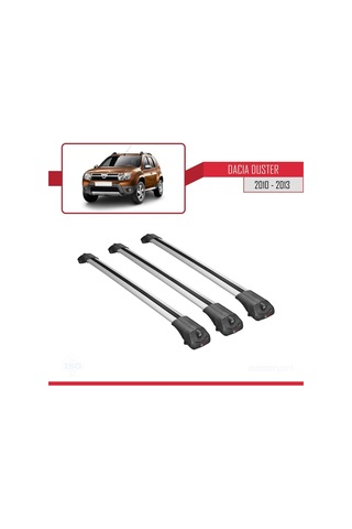 Dacia Duster 2010-2013 Arası İle Uyumlu Ace-1 Ara Atkı Tavan Barı Gri 3 Adet Bar