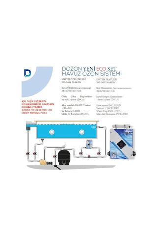 Dozon Eco Set Havuz Ozon Sistemi 15g/h 250w- 101/150m3-toptancıyızbiz