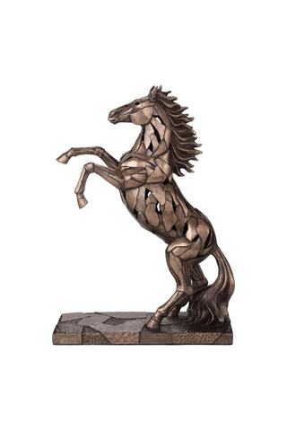 Veronese Design 11 1/4 Yetiştirme At Aydınlatma Reçine Heykel Soğuk Döküm Bronz Kaplama Genel