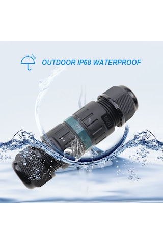 Konesam Ip68 Su Geçirmez Hızlı Bağlantı Kablosu - M25 4p 9-12mm -40 C'ye Dayanıklı