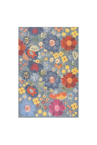 Cool Halı Coloris Çiçekli Renkli Halı Retro Floral Maximalist İnce Yazlık Dekoratif Genç Odası Halı