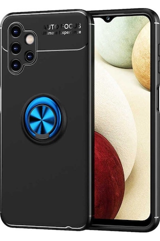 Samsung Uyumlu Galaxy A13 4g Kılıf Zore Ravel Silikon Kapak Siyah-Mavi