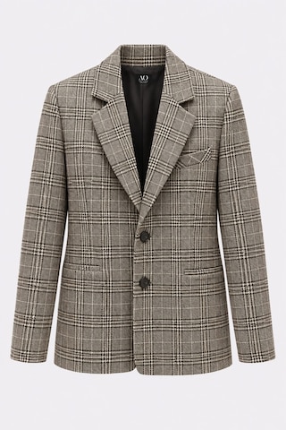 Açelyaokcu Premium Belvıon Blazer Ekoseli Yün Ceket Bej