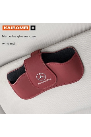 Mercedes-benz Amg Için A C E V R Class Glc Slk Sl Vito Araba Visor Pu Deri Red