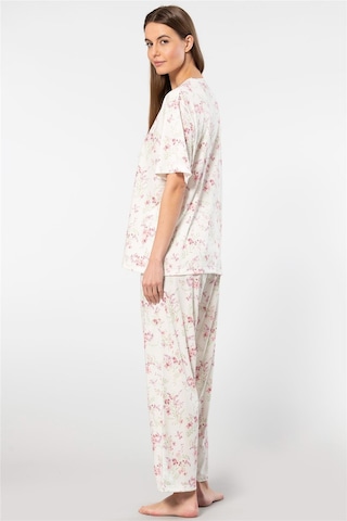 Türen 3387 Kadın Battal Çiçekli Patlı Kısa Kollu Pijama Takımı-pembe Pembe