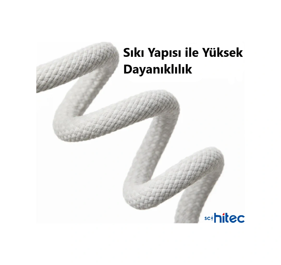 Schitec 3 Paket 6a 60w Type-c To Type-c Örgülü Hızlı Data Ve Şarj Kablosu 1 Metre K291