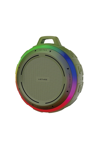 Lenyes S223 Rgb Işıklı Askı Aparatlı Mini Bluetooth Speaker Hoparlör V5.3 Yeşil