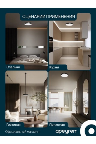 Apeyron Led Tavan Lambası 17 Cm 4000k, 18w 402750522 Siyah