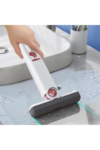 Ollevra Çok Amaçlı Cam Fayans Mini Temizlik Mopu Fırçası Beyaz