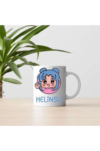 Kız Çocuklarına Özel İsimli Sevimli Karakter Kupa Bardak Beyaz