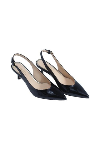 Poletto Hakiki Deri Sıyah-altın Ayakkabı Stiletto 9841 48 V1-2492 Siyah