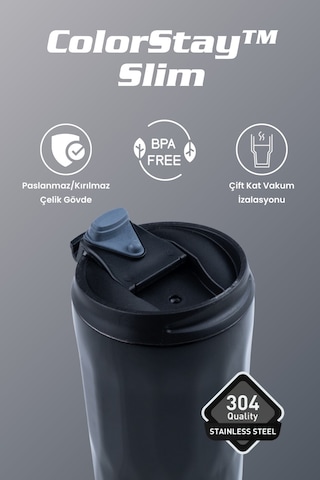 Cooker Colorstay Slim 500 Ml Paslanmaz Çelik Bardak Termos Ckr2100 Siyah 38117337