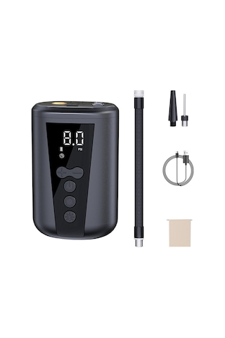 Yaozixa St-9612 Akıllı Dijital Gösterge Spor Topu Pompa, Otomatik Durma Özelliği, 2000mah Pil, Led Işık, Siyah - Basketbol Futbol Voleybol İçin