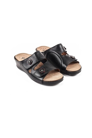 Forelli 22005 Ursula-g Siyah Kadın Hakiki Deri Terlik-siyah Siyah